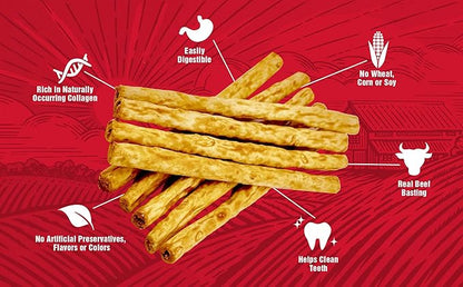 Healthy Chewers, Natural Collagen and Beef Sticks for Dogs, High Protein and Limited Ingredient Dog Chews, 100 Count (Pack of 2)