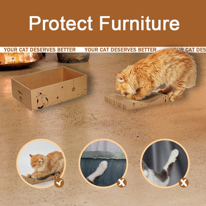 Cat Scratcher Cardboard Pad Scratch Box,4pcs Scratching Board for Indoor Cats,Reversible Durable with Catnip