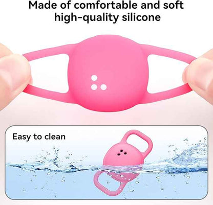 Cat Collar Case for Life360 Tile Sticker Tracker, 2-Pack Silicone Anti-Lost Protective Cover for Life 360 Tile Sticker Holder for Dog/Pet Collars, Durable, Easy Installation, Lightweight, Neon Pink