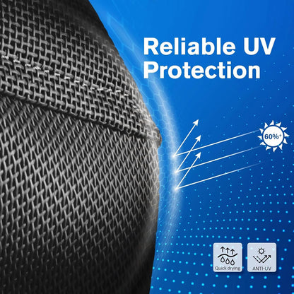 Harrison Howard UV-proof Multi-Function Fabrics Thick Fleece Padding Horse Fly Mask Half Face with Ears Black Warmblood Extra Large