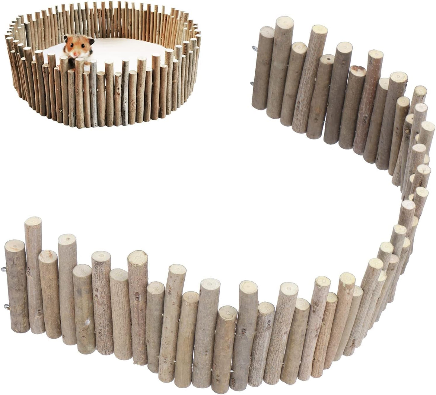 Flexible Wooden Bridge, Hamster Fence & Platforms - 23.6In Accessories