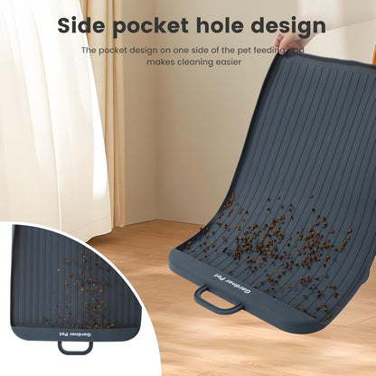 Gardner Pet Silicone Dog Food Water Mat for Floors Waterproof Anti-Slip Dog Bowl Large Mats for Food and Water to Prevent Spills for Dogs, Cats.