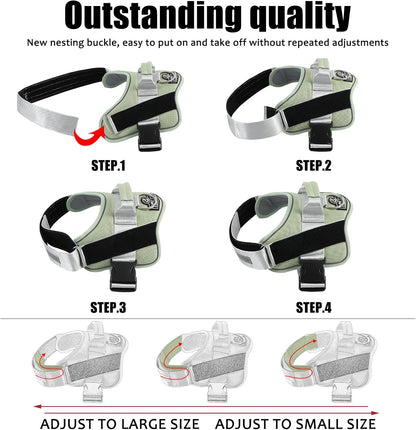 Bolux Dog Harness, No-Pull Reflective Dog Vest, Breathable Adjustable Pet Harness with Handle for Outdoor Walking - No More Pulling, Tugging or Choking
