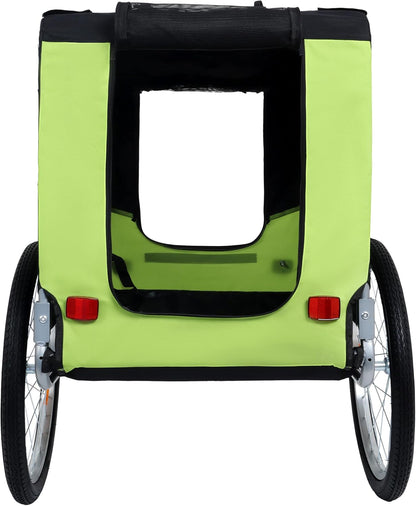 Blue-Grey Large Folding Bike Trailer for Dogs – Heavy-Duty Steel Frame, 66LB Capacity Pet Carrier for All-Terrain Cycling, Jogging & Camping Adventures! - Pawvie