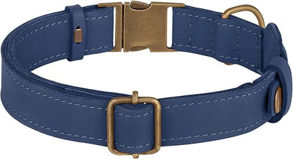 AirTag Dog Collar - Genuine Leather Dog Collar with Apple AirTag Holder and Metal Buckle - Smart GPS Tracking Pet Collars (Smoky Blue, S, 12"-15" Neck Fit) (Smoky Blue, XL, 20"-25" Neck Fit)