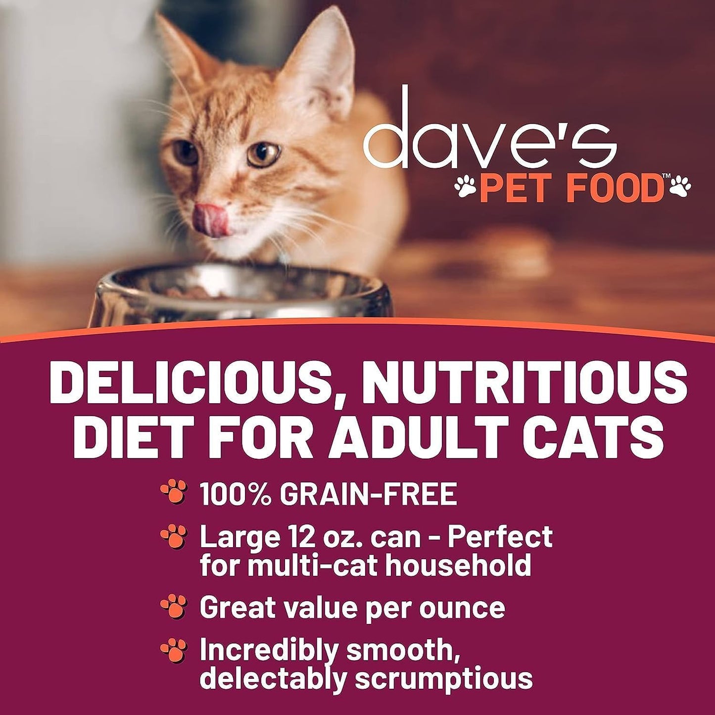 Dave's Pet Food Grain Free Canned Cat Food (Turkey & Giblets Pate), Made in USA Naturally Healthy Canned, Canned Pate, 12.5 oz Cans (12 Pack)