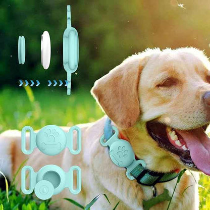 2 Pack Case for Airtag Dog Cat Collar Holder, Soft Silicone Anti-Lost Waterproof Protective Case Compatible with Apple Airtag, for Pet Dog Cat Collars Holder
