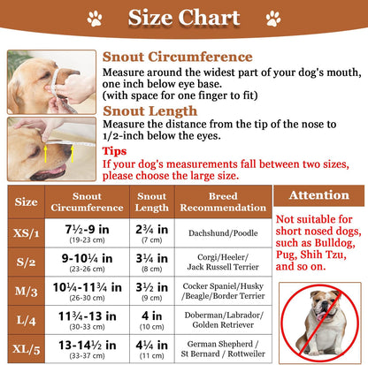 Dog Muzzle, Printed Basket Muzzle for Small Medium Large Dogs Dachshund, Beagle, German Shepherd, Breathable Pet Muzzles to Prevent Biting Chewing Scavenging, Allows Panting and Drinking