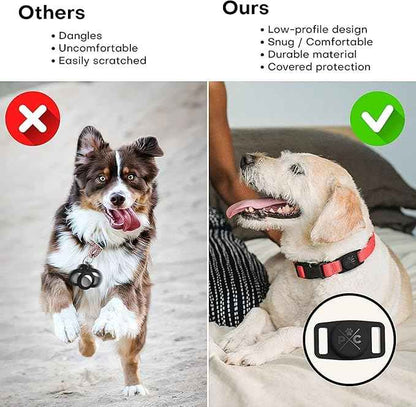 Pup Culture AirTag Dog Collar Holder, Extra-Durable, Lightweight, and Protective AirTag Case for Dog Collar - Track Your Pet Using an Apple AirTag - Dog Collar AirTag Holder-Pink 1.5 Inch Collar
