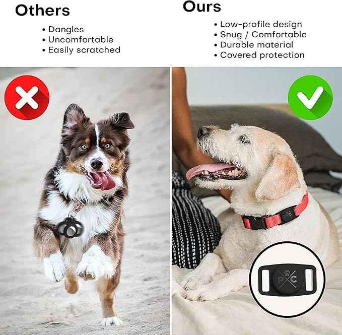 Pup Culture AirTag Dog Collar Holder, Extra-Durable, Lightweight, and Protective AirTag Case for Dog Collar - Track Your Pet Using an Apple AirTag - Dog Collar AirTag Holder- Orange 1.5 Inch Collar