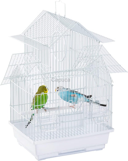 Small Bird Travel Cage - The Lightweight Small Birds Starter Kit with Birdcages and Accessories Great for Parakeets Lovebirds Parrotlets Finches Canaries
