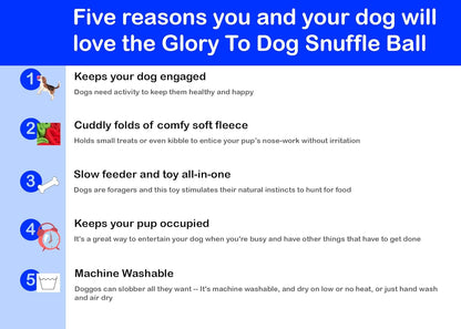 Glory To Dog Puppy and Medium Breed Snuffle Interactive Foraging Dog Puzzle Ball Toy Christmas Green and Red Large