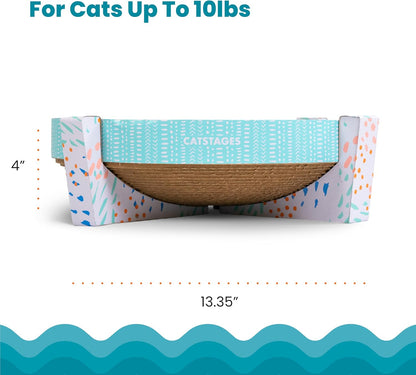 Catstages Scratch Snggle & Rest Elevated Cat Lounger and Cat Scratcher for Relaxing and Play, Includes Catnip