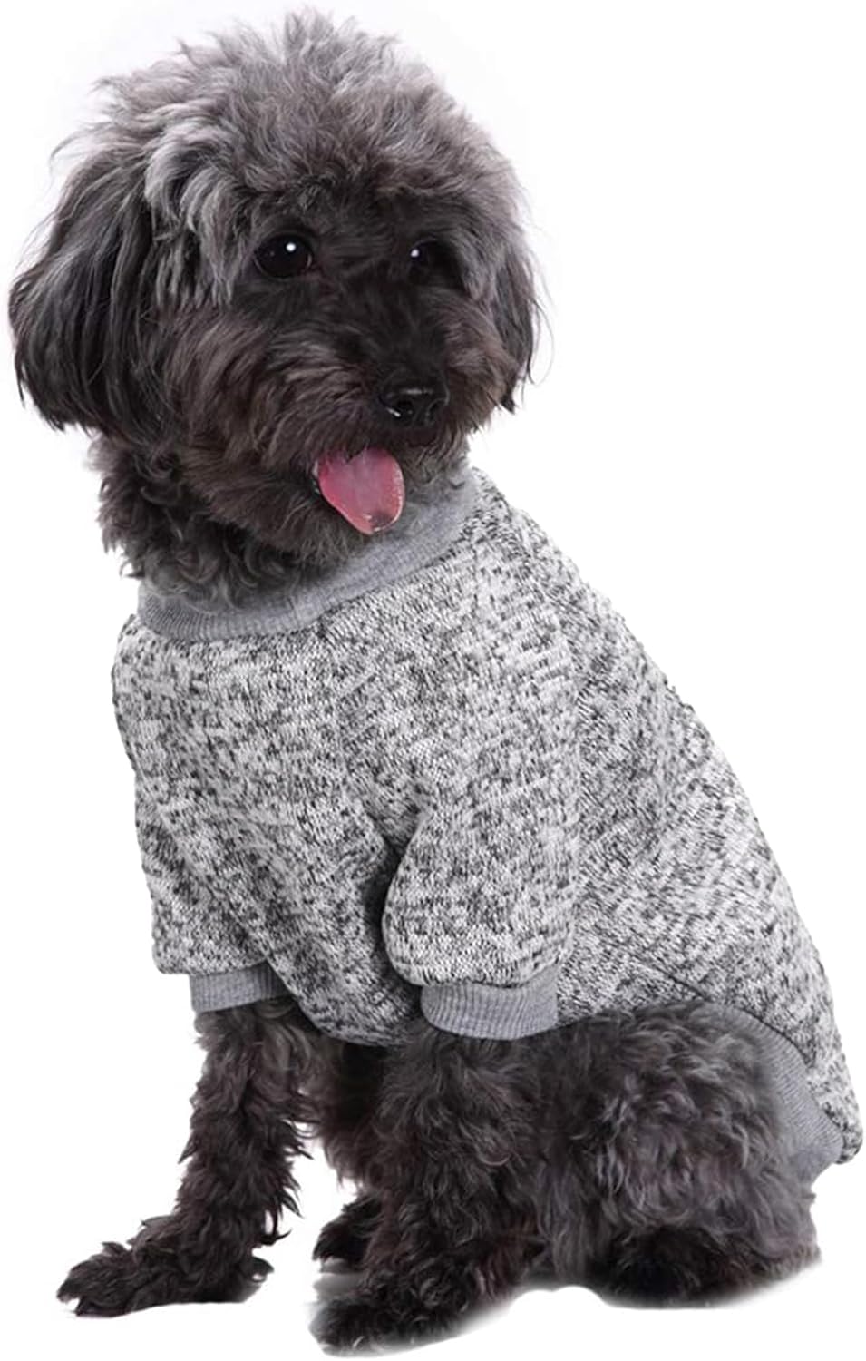 Jecikelon Dog Clothes Dogs Sweater Soft Puppies Clothing Winter Puppy Sweaters Warm Outfit for Dogs Small XXS XS Cat Apparel (Grey, XXS)