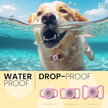 Waterproof AirTag Dog Collar Holder for Apple AirTag QR Code
