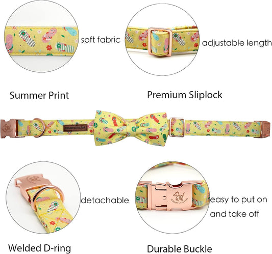 Elegant Little Tail's Cute Bowtie Dog Collar with Bow for X-Small Puppy and Cat