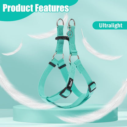 PUPTECK No Pull Dog Harness Soft Adjustable Basic Nylon Step in Puppy Halter Outdoor Walking with ID Tag Medium