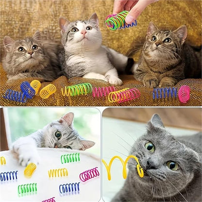 Cat Spring Toy 500PCs Colorful Plastic Spring Coils Attract Cats Cat Accessories for Indoor Cats for All Breeds