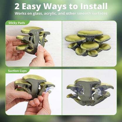 Mushroom Decor for Reptile Tank, Fish Tank, Pet-Safe Bearded Dragon Tank Accessories, Realistic Terrarium Plants for Leopard Geckos, Crested Geckos, Tree Frogs, Snakes (Almond, Cluster Cap)