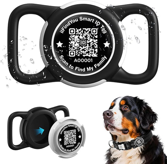 Waterproof AirTag Dog Collar Holder for Apple AirTag QR Code