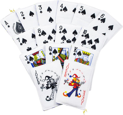 15PCS Funny Poker Dog Toys- Plush Interactive Toys with Crinkle Paper for Small, Medium Puppies- Fun Novelty Play- Cool Stuffed Gifts for Dog Birthday(Black)