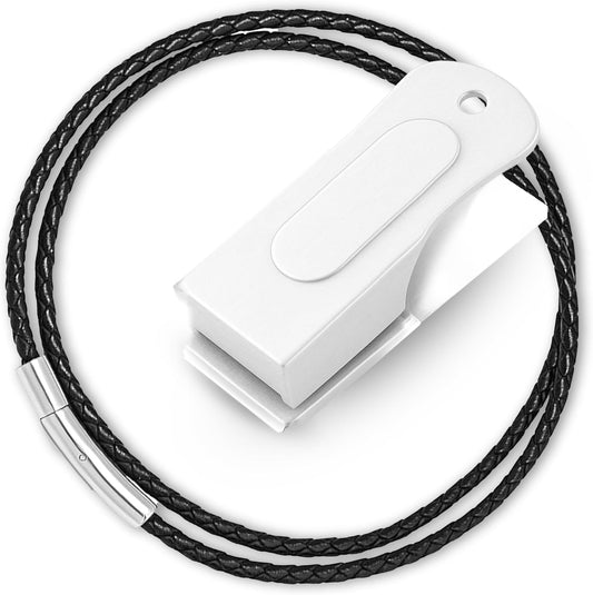 White Dog Clicker with Necklace - Clickers for Pet Training - Dog Training & Behavior Aids Easy to Carry with You Anywhere - Teach Your Dog Tricks or Reward His Behavior