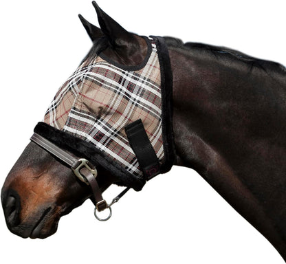 Kensington KPP Fly Mask with Fleece Trim, Deluxe Black Plaid, X-Large