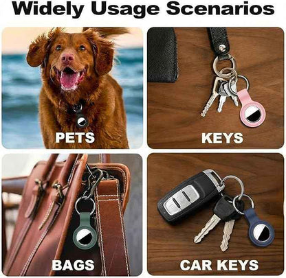 [2 Pack] Car Key Chain Compatible with Automotive Key Fob, Anti-Lost for Air Tag Holder for Vehicle Keys, Silicone Keychains Car Accessories for Men Women, Black