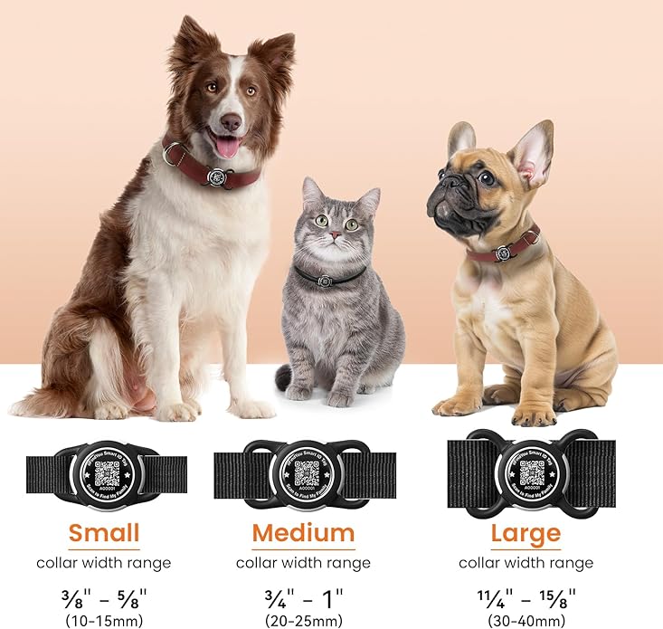 Waterproof AirTag Dog Collar Holder for Apple AirTag QR Code