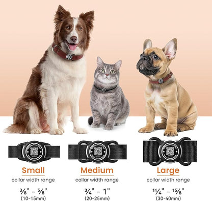 Waterproof AirTag Dog Collar Holder for Apple AirTag QR Code