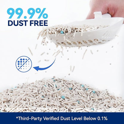 OPET Mixed Tofu Cat Litter - 19lb Strong Clumping Litter, Mixed Tofu and Bentonite, 99.9% Dust Free and Flushable Cat Litter, Natural Sustainable Ingredients Odor Control, Low Tracking（19lb, Milk）