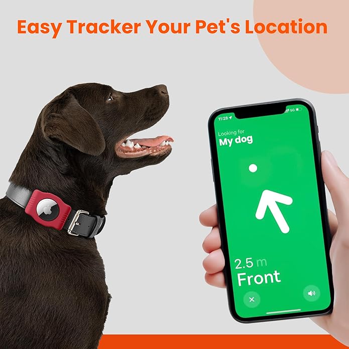 Waterproof AirTag Dog Collar Holder for Apple AirTag QR Code