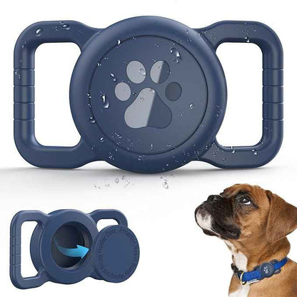 SANKALA Airtag Dog Collar Holder, [1 Pack] Waterproof Dog Airtag Holder, Silicone Full Body Covered Anti-Lost Protective Apple Air Tag Holder for Pet Collar - Fits All Width Collars, Blue