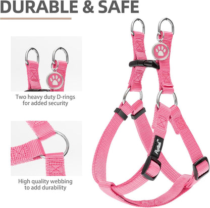 PUPTECK No Pull Dog Harness Soft Adjustable Basic Nylon Step in Puppy Vest Outdoor Walking with ID Tag