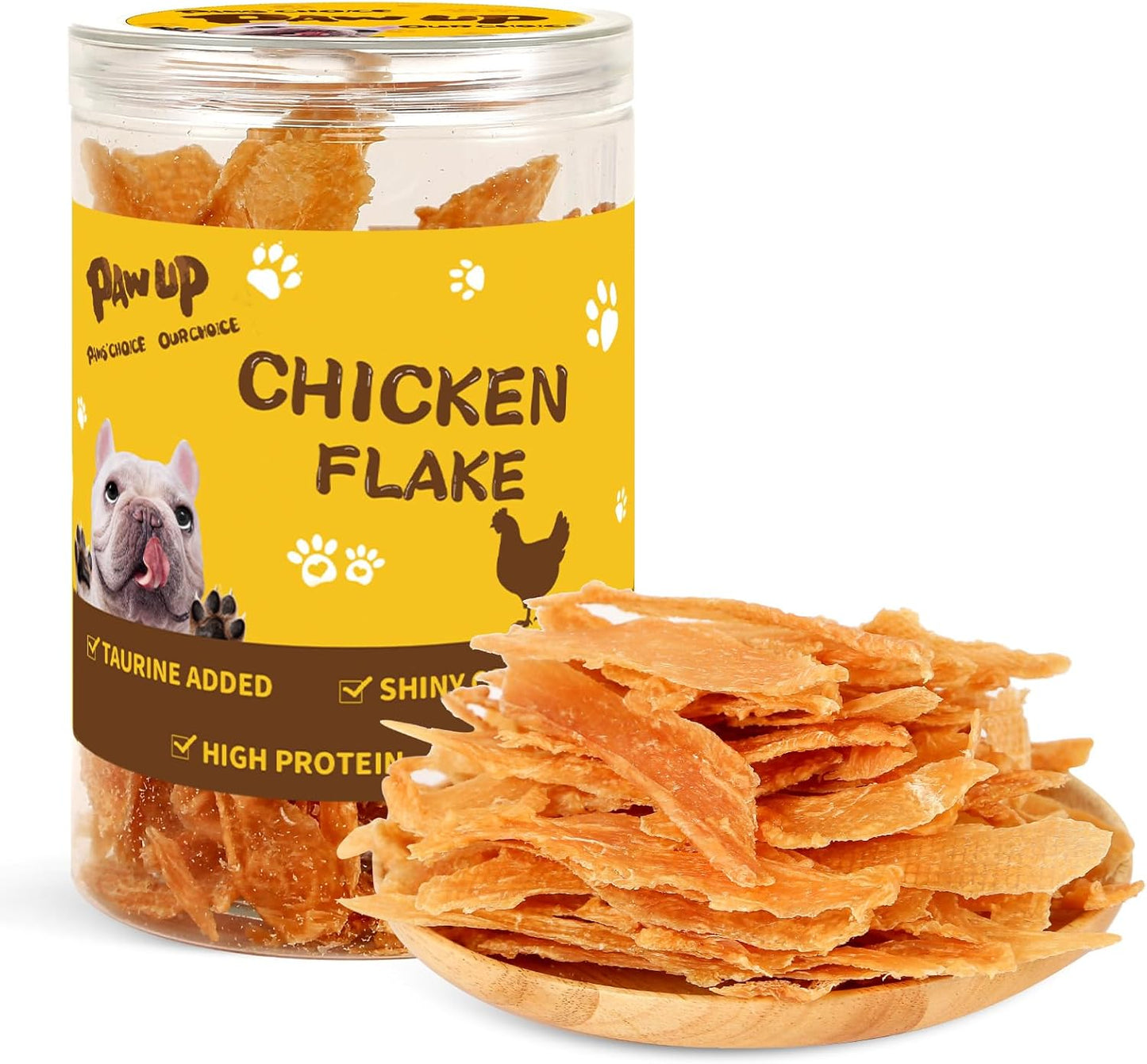 PAWUP Chicken Jerky Crisp Flakes for Dog Treats, 1% Taurine Added, 6oz (170g), Chip Jerky, High Protein Chicken Dog Training Rewards, Rawhide-Free, Gluten-Free