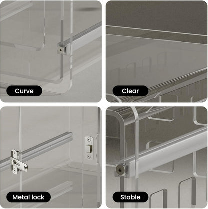 Sumerflos Clear Acrylic Dog Crate - Modern Dog Kennel Furniture, Indoor End Table Dog Crate Lockable Ventilated for Most Small Dog Cat Pet, 24.05" L x 17.99" W x 20" H