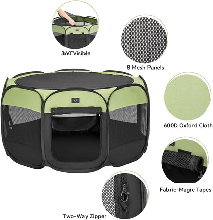 A 4 Pet Portable Cat Playpen for Small Dogs, 27" Small Kitten Playpen, Suitable for Puppy/Cats/Rabbit/Chick, Cat Play Pen with Mesh Panel(11”W × 7.5”H)