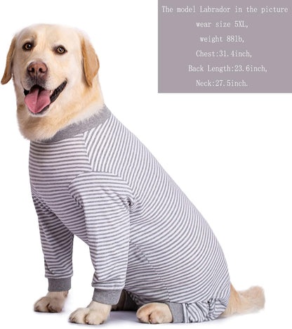 Yeapeeto Dog Onesie Surgery Recovery Suit for Large Medium Bodysuit Dogs Pajamas PJS Full Body for Shedding, Prevent Licking, Wound Protection, Cone Alternative (3XL, Grey)