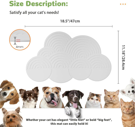 Li&Zhao Dog Food Mat - Cloud Cat Food Mat Pet Food Mat Dog Bowl Mat Waterproof Pet Mats for Food and Water for Floors Waterproof(Gray)