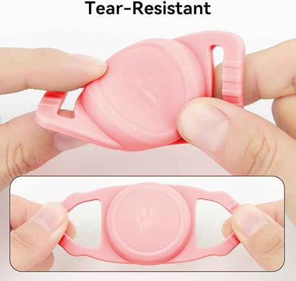 for Airtag Dog Collar Holder 2 Pack,Waterproof Dog Collar Holder for Apple AirTag(Gen 1 & 2),Silicone Air Tags Case for Dog Collars(Light Pink)