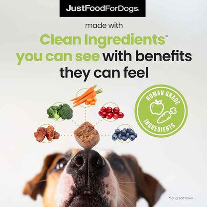 JustFoodForDogs Skin & Allergy Care Soft Chews Supplement for Dogs, Seasonal Allergies, Itchy Skin Relief, Inflammation, Immune Support - 45 Count
