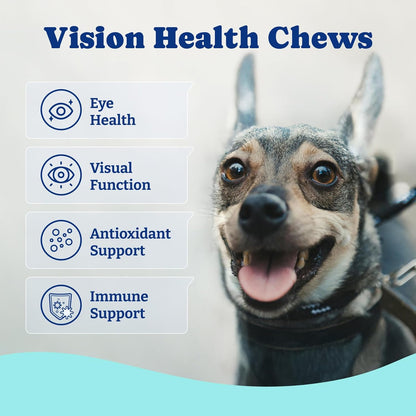 Eye Supplement for Dogs - 120 Soft Chews Dog Vision Supplement with Cod Liver Oil, Antioxidants & Omega 3 Fatty Acids - Eye Vitamins for Dogs - Duck & Pear Flavor