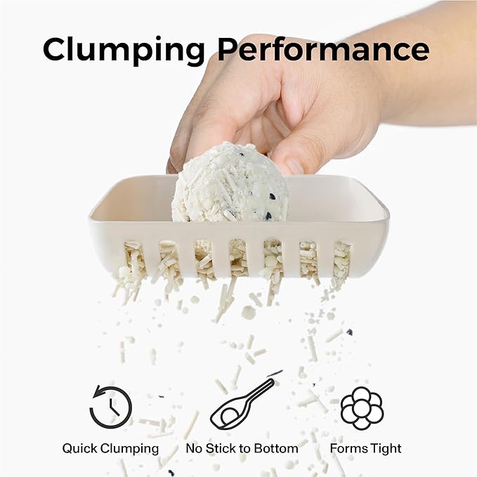 Mixed Tofu & Cassava Cat Litter, Plant-Based Unscented, Fast-Clumping, Dust-Free, Powerful Odor Control with Coconut Carbon, Lightweight, Low Tracking for Cat Owners