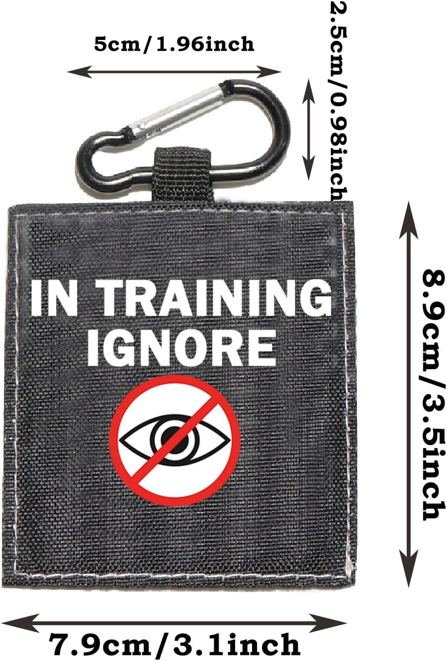 Funny Dog Leash Sleeve Have in Training Ignore Dog Leash Wrap Wrap Alert Hanging ID Patch Tag Pet Birthday Gift (Training Ignore-Tag)