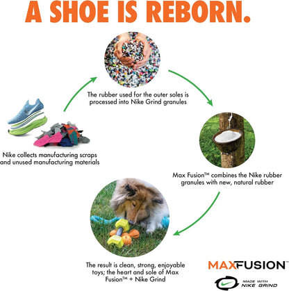 Max Fusion with Nike Grind, Arlee Spike Bone Dog Toy, Chew Toy for Play, Fetch, Tug, M