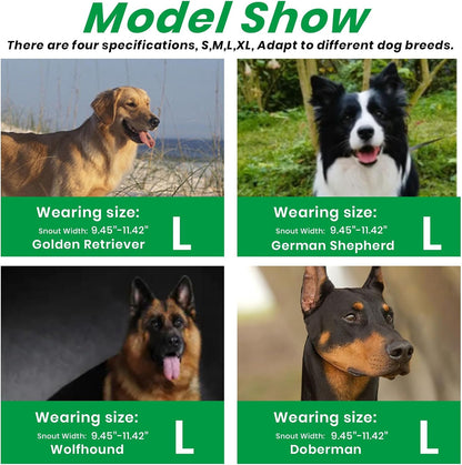 Dog Muzzle, Basket Muzzle for Small Medium Large Dogs, Anti-Biting and Chewing, Lightweight & Sturdy Cage Design, Allows Panting & Drinking, Ideal for Grooming & Training(Green Size L)