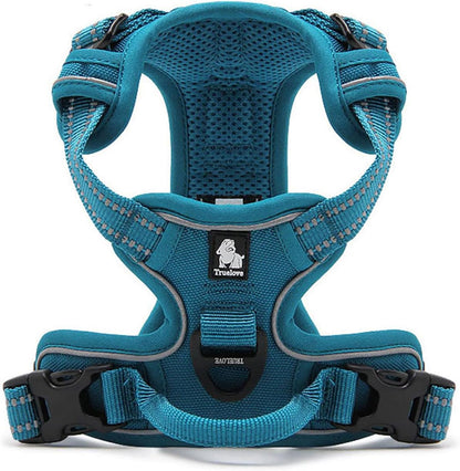 TRUE LOVE Truelove Adjustable No-Pull Dog Harness Reflective Pup Vest Harnesses Comfortable Control Brilliant Colors TLH5651(Blue,M)