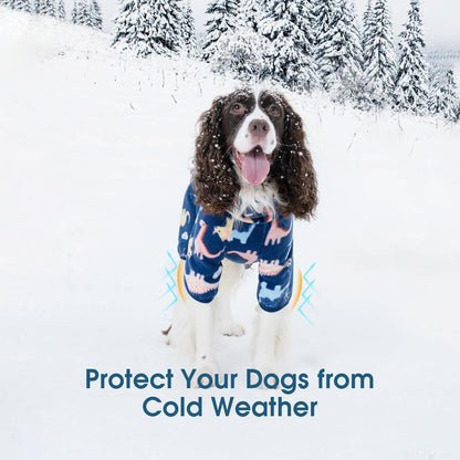 ROZKITCH Extra Warm Dog Coat, Pet Windproof Warm Cold Weather Jacket Vest with Reflective Zipper, Jumpsuit Apparel Outfit Clothes for Small Dog Dinosaur 2XS