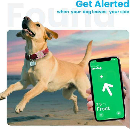 Waterproof Airtag Holder for Dog Collar,Stretchy Silicone | Full Body Covered | AirTag Holder Glow in The Dark,(Pink-Luminous)