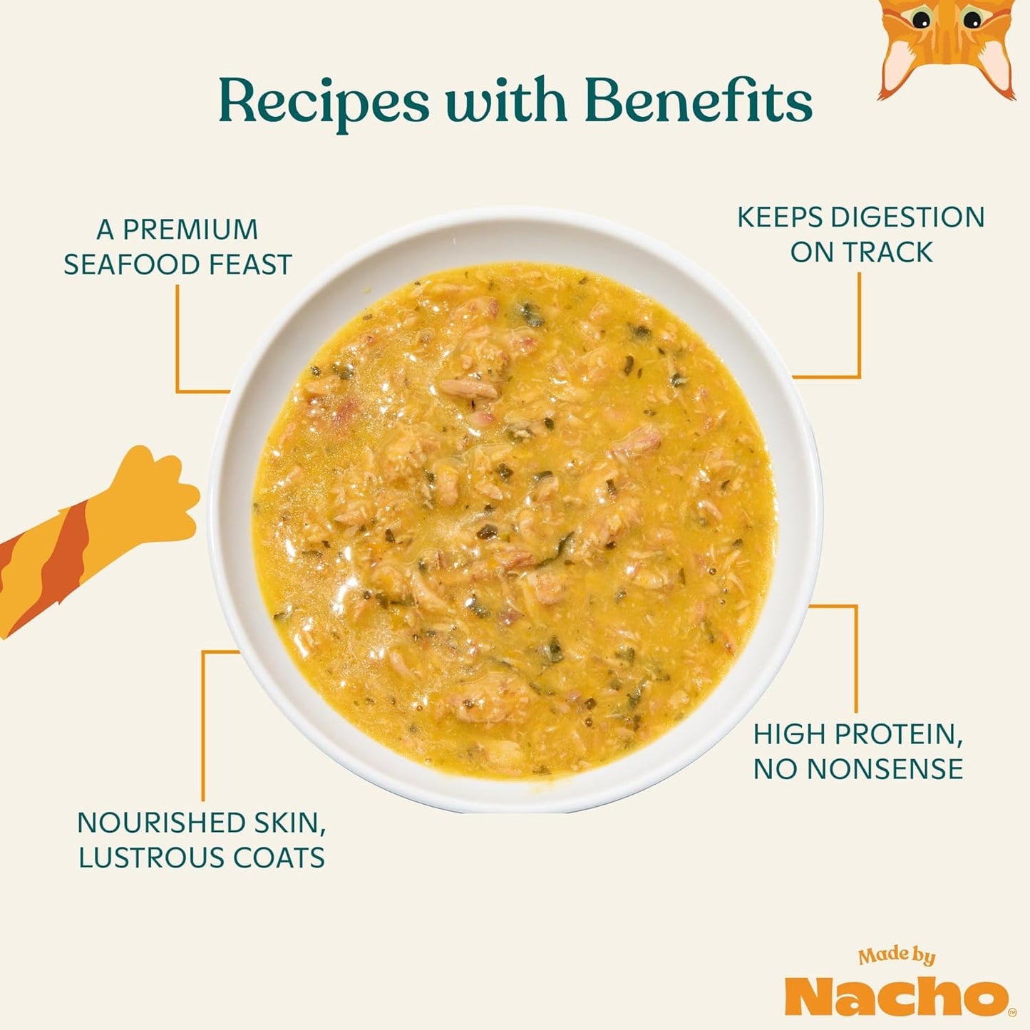Made by Nacho Flaked Filets Recipe in Bone Broth, Grain-Free Chef's Selects Wet Food for Cats Balanced Diet in Naturally Hydrating Pumpkin-Infused Broth (3.0 oz (Pack of 12), Tuna & Sardine)